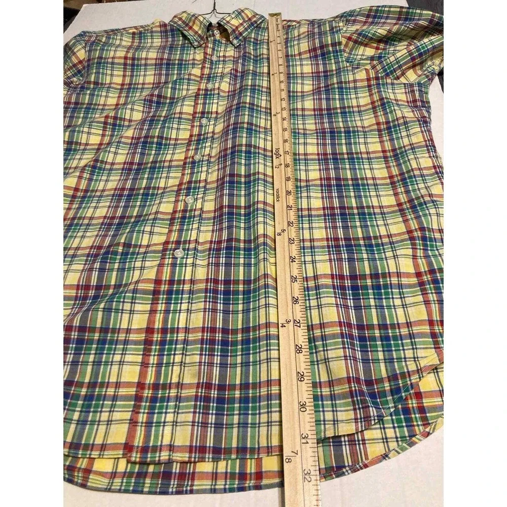 Ralph Lauren Mens XL Classic‎ Fit Short Sleeve Plaid Button Down Shirt